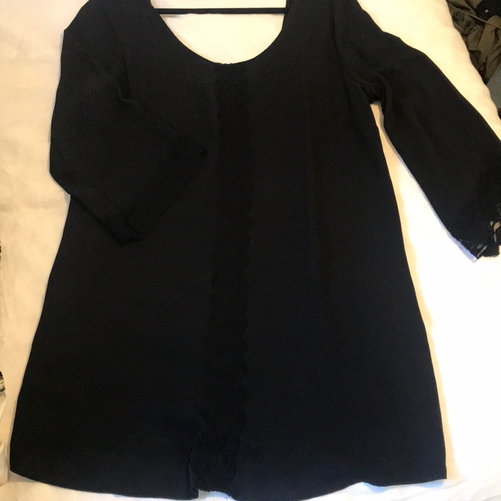Black, long sleeve, lace dress